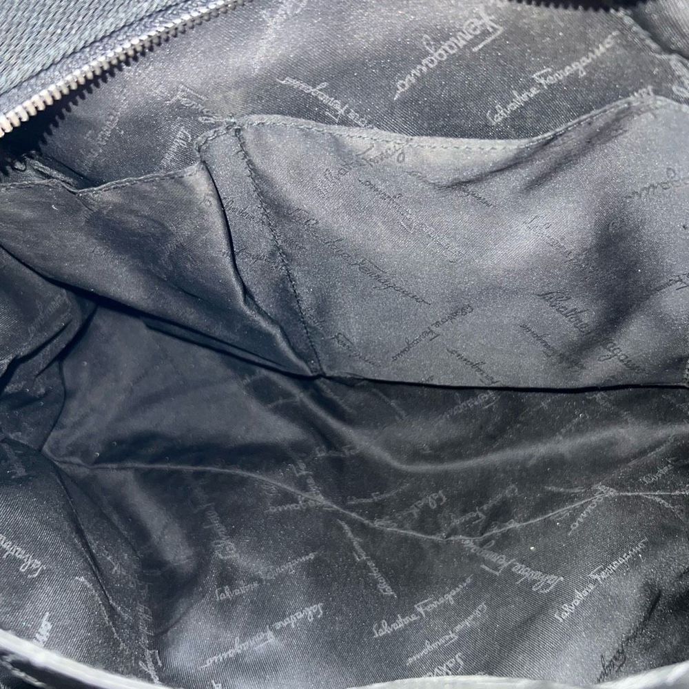 Salvatore Ferragamo Vintage Gancini Black Nylon and Patent Leather Shoulder Bag - Picture 13 of 16